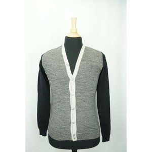 S.N.S. Herning Tri Color Button Up Cardigan Wool S